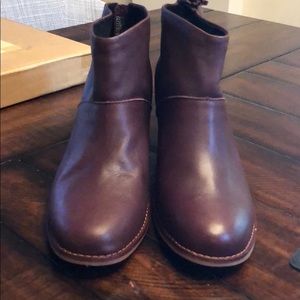 TOMS burgundy leather booties